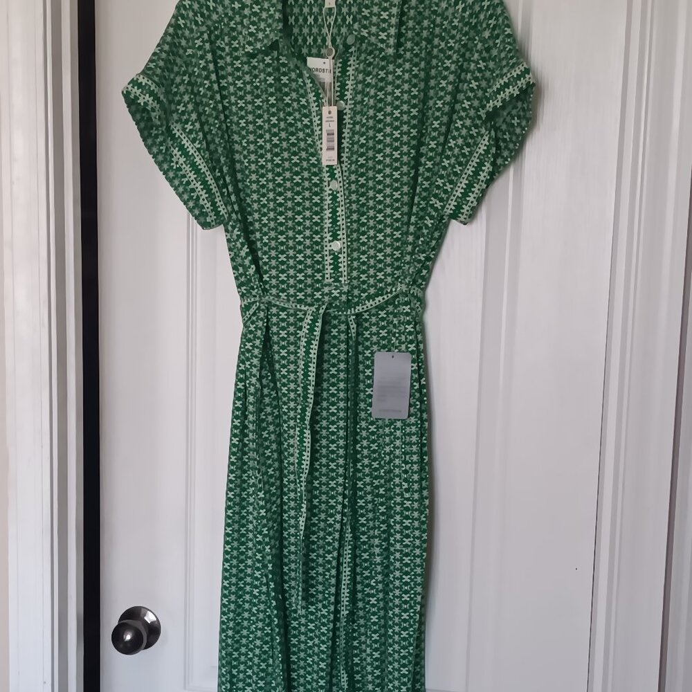 Max Studio Emerald Geometric Midi Dress